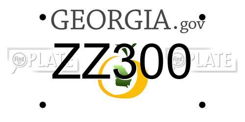 ZZ300 Georgia License Plate