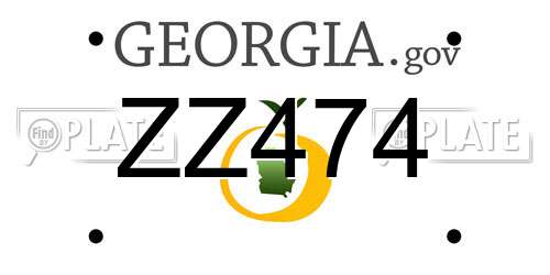 ZZ474 Georgia License Plate