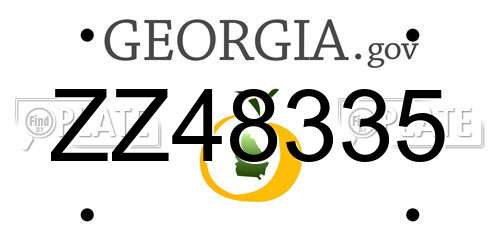 ZZ48335 Georgia License Plate