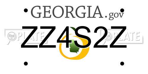 ZZ4S2Z Georgia License Plate