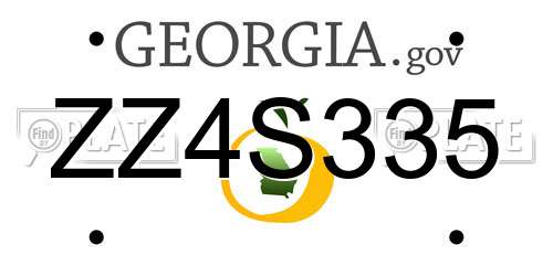 ZZ4S335 Georgia License Plate