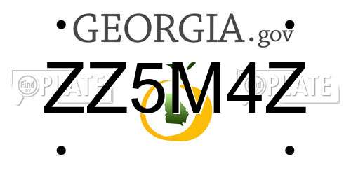 ZZ5M4Z Georgia License Plate