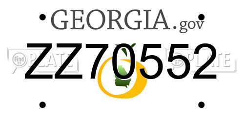 ZZ70552 Georgia License Plate
