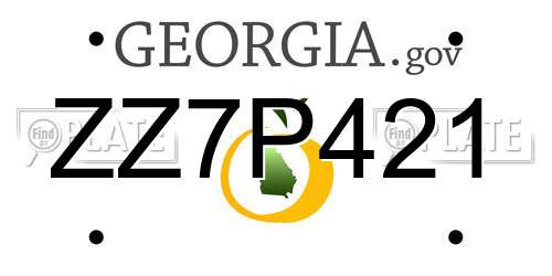 ZZ7P421 Georgia License Plate