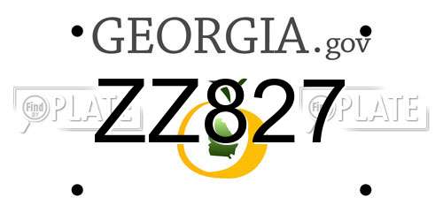 ZZ827 Georgia License Plate