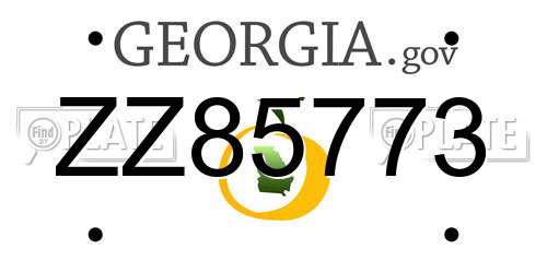 ZZ85773 Georgia License Plate