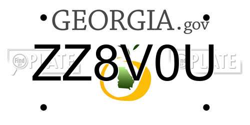 ZZ8V0U Georgia License Plate