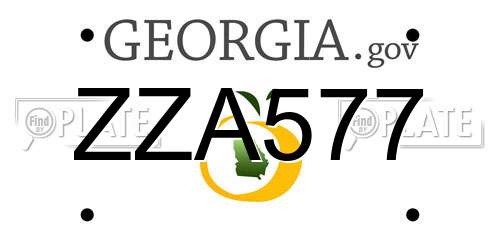 ZZA577 Georgia License Plate