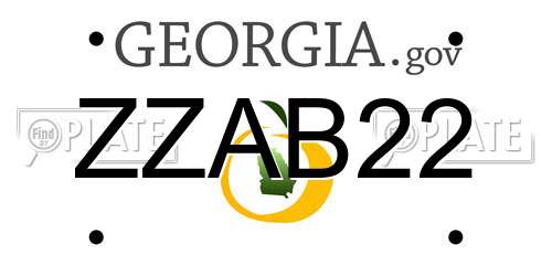 ZZAB22 Georgia License Plate