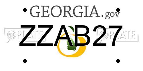 ZZAB27 Georgia License Plate