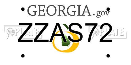 ZZAS72 Georgia License Plate