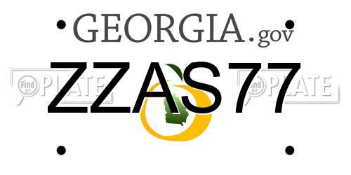 ZZAS77 Georgia License Plate
