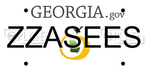 ZZASEES Georgia License Plate
