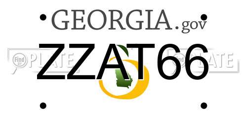 ZZAT66 Georgia License Plate