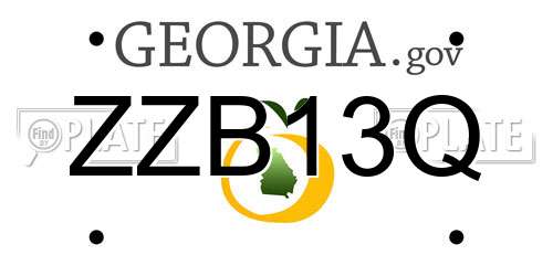 ZZB13Q Georgia License Plate