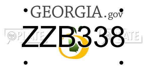 ZZB338 Georgia License Plate