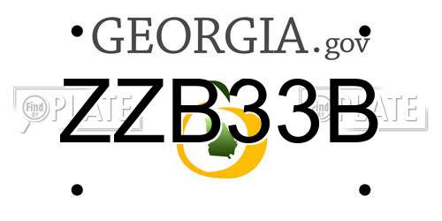 ZZB33B Georgia License Plate