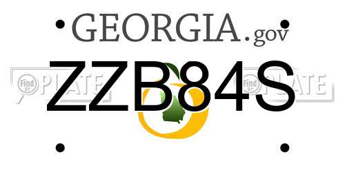 ZZB84S Georgia License Plate