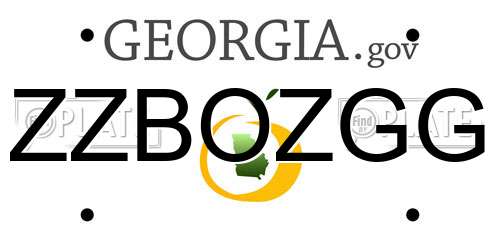 ZZBOZGG Georgia License Plate