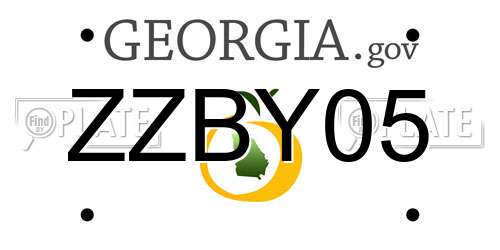 ZZBY05 Georgia License Plate