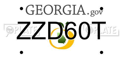 ZZD60T Georgia License Plate