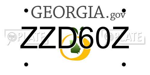 ZZD60Z Georgia License Plate