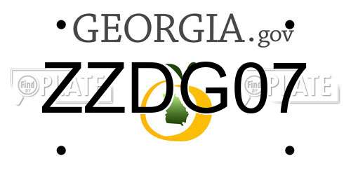ZZDG07 Georgia License Plate