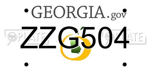 ZZG504 Georgia License Plate