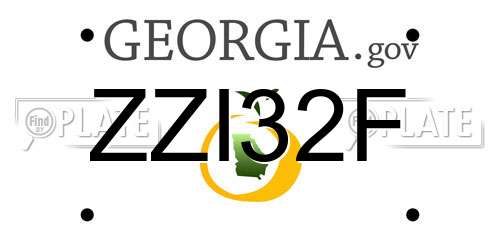 ZZI32F Georgia License Plate