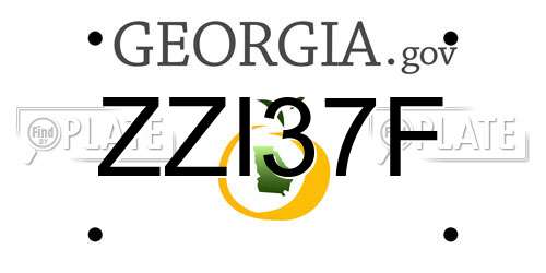 ZZI37F Georgia License Plate