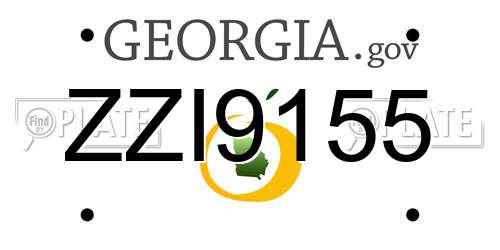 ZZI9155 Georgia License Plate