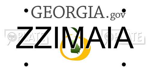 ZZIMAIA Georgia License Plate