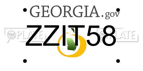 ZZIT58 Georgia License Plate