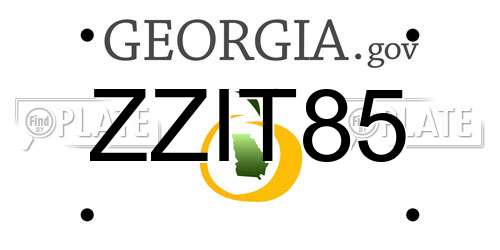 ZZIT85 Georgia License Plate