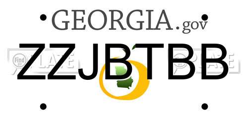 ZZJBTBB Georgia License Plate