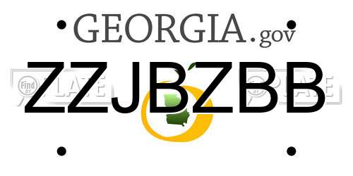 ZZJBZBB Georgia License Plate