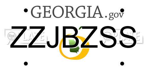 ZZJBZSS Georgia License Plate