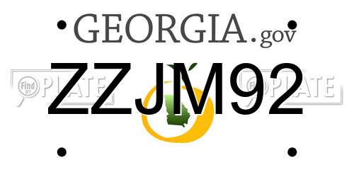 ZZJM92 Georgia License Plate