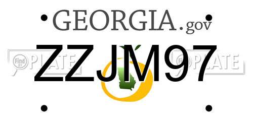 ZZJM97 Georgia License Plate