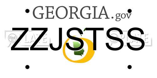 ZZJSTSS Georgia License Plate