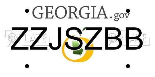 ZZJSZBB Georgia License Plate