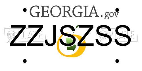ZZJSZSS Georgia License Plate