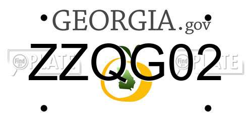 ZZQG02 Georgia License Plate