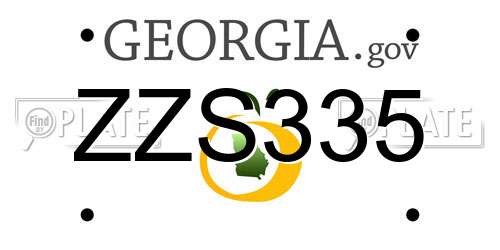 ZZS335 Georgia License Plate