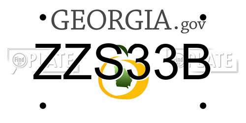 ZZS33B Georgia License Plate