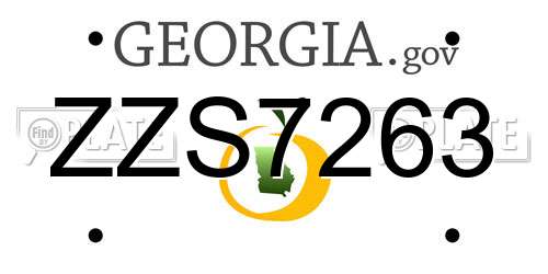 ZZS7263 Georgia License Plate