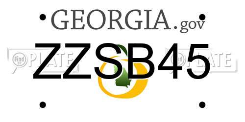 ZZSB45 Georgia License Plate