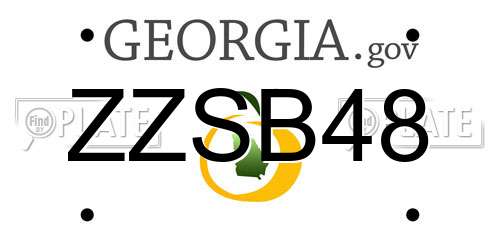 ZZSB48 Georgia License Plate