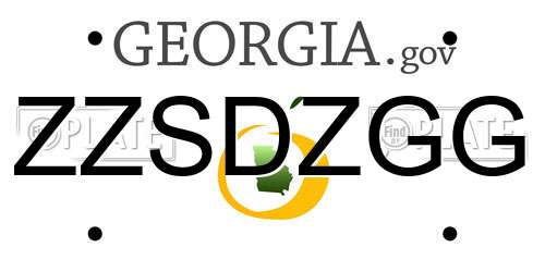 ZZSDZGG Georgia License Plate