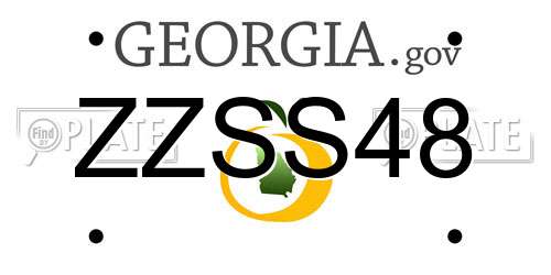ZZSS48 Georgia License Plate